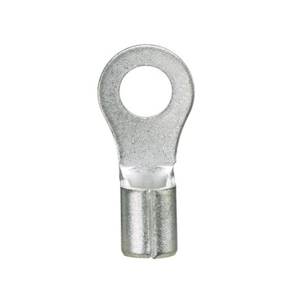 Panduit Ring Terminal, 3/8 in Stud Size, 14 AWG, 2,000 V, Bare Insulated, Bare, 1000 PK P14-38R-M - main